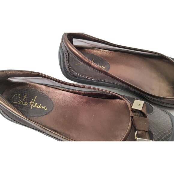 Womens Cole Haan Leather and Mesh Brown Slip On Flats. Size 6B - Picture 4 of 6